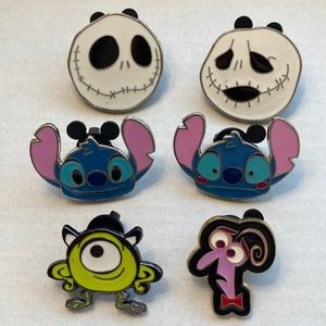 Disney nightmare, stitch, monsters, inside out pin set
